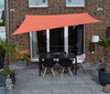 Vierecksegel 2,5 x 3 m Farbe  uni terracotta/orange,  komplett mit elastischen Spanngurten u. Montagematerial