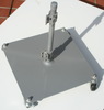 Fu�platte rollbar - 4x Rollen davon 2x feststellbar - Fu�platte 35 x 35 cm metallic grau