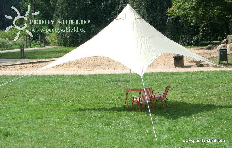 Camping-Freizeit-Sonnensegel (4) Pyramide 4 x 4 m - sandfarben