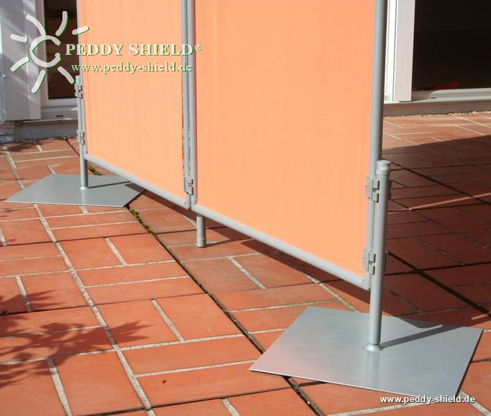 Fussplatte Paravent - superflache Metallplatte