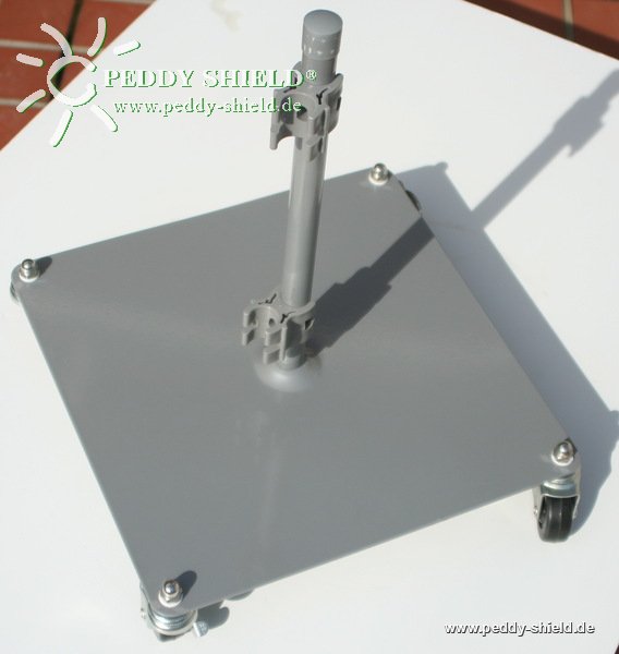 Fu�platte rollbar - 4x Rollen davon 2x feststellbar - Fu�platte 35 x 35 cm metallic grau