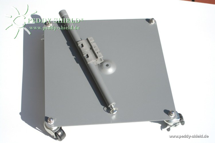 Fu�platte rollbar - 4x Rollen davon 2x feststellbar - Fu�platte 35 x 35 cm metallic grau