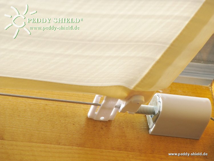 Sonnensegel Glasdach -  88 x 380 cm - uni hell elfenbein