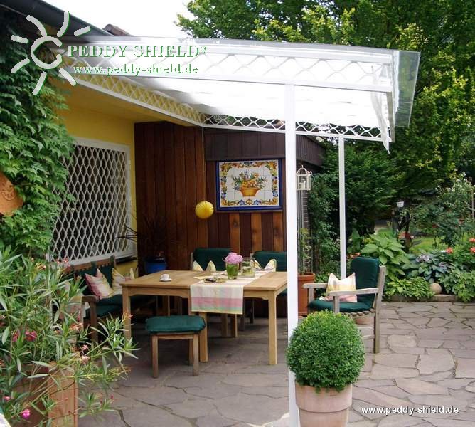Sonnensegel Wintergarten -  96 x 330 cm - uni wei�