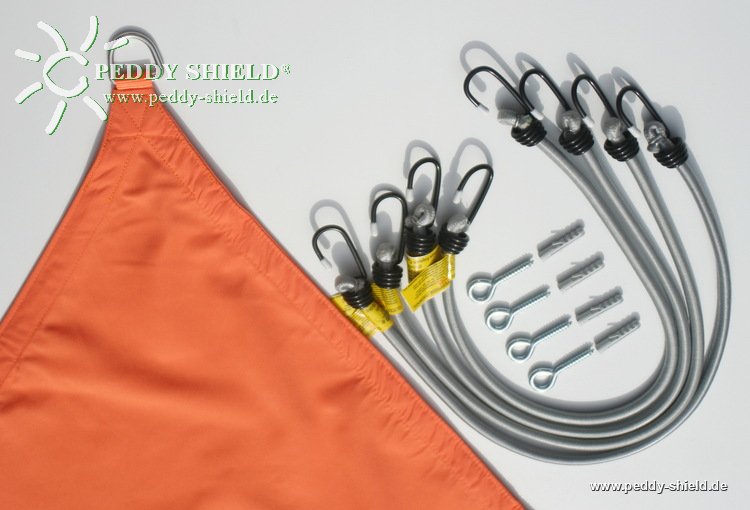 Vierecksonnensegel 3 x 4 m - Polyester - uni terracotta/orange - wasserabweisend