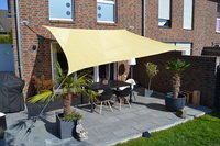 Vierecksonnensegel 3,6 x 3,6 m - offenes Schattierungsgewebe - Farbe weizen