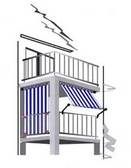 Senkrecht-Sonnensegel 230x140 cm - uni terracotta-orange - komplett mit der Seilspanntechnik Universal