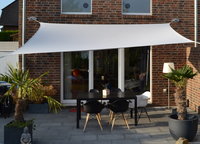 Vierecksonnensegel 3 x 4 m - Polyester - hell silbergrau - wasserabweisend