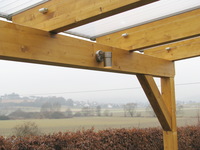 Sonnensegel Terrassendach - 91 x 220 cm - uni wei