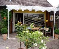  Sonnensegel Wintergarten - 96 x 220 cm - uni wei mit 20 x Laufhaken + 2 x Laufhakenstopper