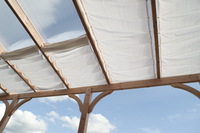 Sonnensegel Terrassendach - 91 x 220 cm - uni wei mit 20 x  Laufhaken + 2 x Laufhakenstoppern