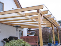 Sonnensegel Terrassendach - 91 x 330 cm - uni wei mit 34 x Laufhaken + 2 x Laufhakenstoppern