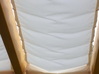 Sonnensegel Terrassendach - 68 x 220 cm - uni wei - mit 20 x Laufhaken und 2 x Laufhakenstoppern
