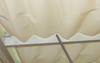 Sonnensegel Glasdach -  88 x 220 cm - uni hell elfenbein mit 20 x Laufhaken + 2 x Laufhakenstopper