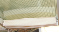 Sonnensegel Glasdach -  88 x 220 cm - uni hell elfenbein mit 20 x Laufhaken + 2 x Laufhakenstopper