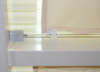 Sonnensegel Glasdach -  88 x 220 cm - uni hell elfenbein mit 20 x Laufhaken + 2 x Laufhakenstopper