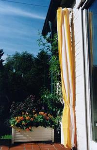 Senkrecht - Sonnensegel 230 x 140 cm - Farbe gelb-weiß