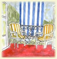 Senkrecht-Sonnensegel 230 x 140 cm - Farbe blau-wei