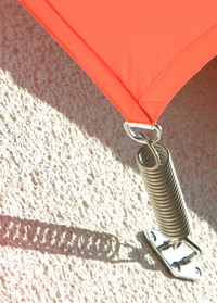 Wandanker mit Edelstahl Zugfeder - Sonnensegel konkav 