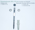 Punktbefestigung komplett aus Edelstahl zur Befestigung eines DreieckSonnensegels am Randsaum