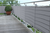 Balkonverkleidung  B90 x L500 cm - Farbe uni hell silbergrau