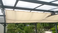 Sonnensegel 270 x 140 cm - Farbe uni hell elfenbein - unsere Top-Farbe - fr Sonnenschutz auf Balkon, Terrasse oder Pergola