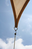 Montagehinweise - Dreiecksonnensegel konkav 360 cm - offenes Schattierungsgewebe - Farbe grau