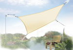 Vierecksonnensegel 3,6 x 3,6 m - offenes Schattierungsgewebe - Farbe weizen #7
