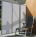3er Paravent  Bespannung uni hell silbergrau, schwer entflammbar #18