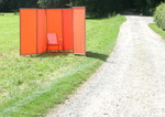 1er Paravent-Rahmen  Bespannung uni terracotta-orange #19