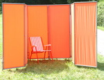 1er Paravent-Rahmen  Bespannung uni terracotta-orange #20