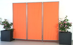 3er Paravent  Bespannung uni terracotta-orange #11