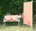 3er Paravent  Bespannung uni terracotta-orange #22
