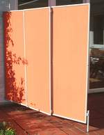 3er Paravent  Bespannung uni terracotta-orange #12