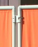 3er Paravent  Bespannung uni terracotta-orange #17