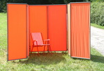 3er Paravent  Bespannung uni terracotta-orange #28