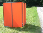 3er Paravent  Bespannung uni terracotta-orange #30