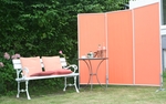 3er Paravent  Bespannung uni terracotta-orange #23