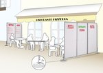 Fussplatte Paravent - superflache Metallplatte zur Aufstellung vom mobilen Sichtschutz Paravent #11