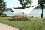 Camping-Freizeit-Sonnensegel (3) Vierecksegel 4 x 4 m - elfenbein - leicht aufgebaut als Sonnenschutz und Sichschutz #7