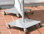 Fuplatte Paravent rollbar - 4x Rollen davon 2x feststellbar - Fuplatte 35 x 35 cm metallic grau #15