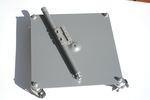 Fuplatte Paravent rollbar - 4x Rollen davon 2x feststellbar - Fuplatte 35 x 35 cm metallic grau #16