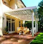 Sonnensegel Wintergarten -  96 x 330 cm - uni hell elfenbein mit 34 x Laufhaken + 2 x Laufhakenstopper #7