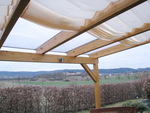 Sonnensegel Terrassendach - 68 x 220 cm - uni wei - mit 20 x Laufhaken und 2 x Laufhakenstoppern #14