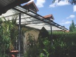 Sonnensegel Terrassendach - 61 x 330 cm - uni wei - mit 34 x Laufhaken + 2 x Laufhakenstopper #13