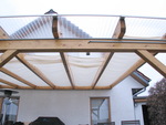Sonnensegel Terrassendach  58 x 275 cm - uni wei - mit 26 x Laufhaken + 2 Laufhakenstoppern #8