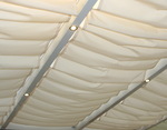 Sonnensegel Glasdach -  88 x 220 cm - uni hell elfenbein mit 20 x Laufhaken + 2 x Laufhakenstopper #9