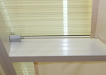 Sonnensegel Glasdach -  88 x 220 cm - uni hell elfenbein mit 20 x Laufhaken + 2 x Laufhakenstopper #12