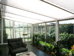 Sonnensegel Wintergarten -  96 x 380 cm - uni wei mit 40 x Laufhaken + 2 x Laufhakenstoppern #12
