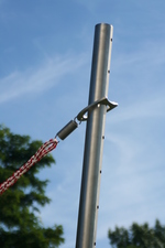 (2) Sonnensegelmast aus schwerem Edelstahl L�nge ca. 310 cm - verstellbar �ber Lochsystem mit Zugplatte #17